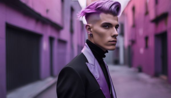 Osez les cheveux violet pastel pour un look masculin unique